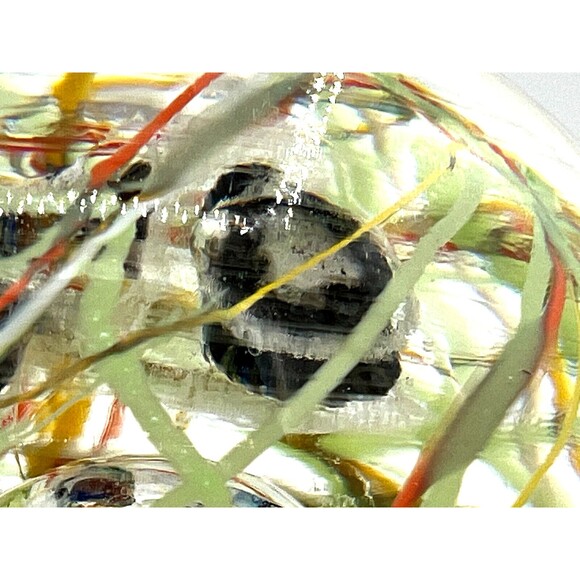 Murano Style Studio Glass Handblown Paperweight Multicolored Swirl‎ Ribbons Fish - Picture 14 of 16